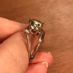 Emerald Eyes Sterling Silver Panther Ring Avon
